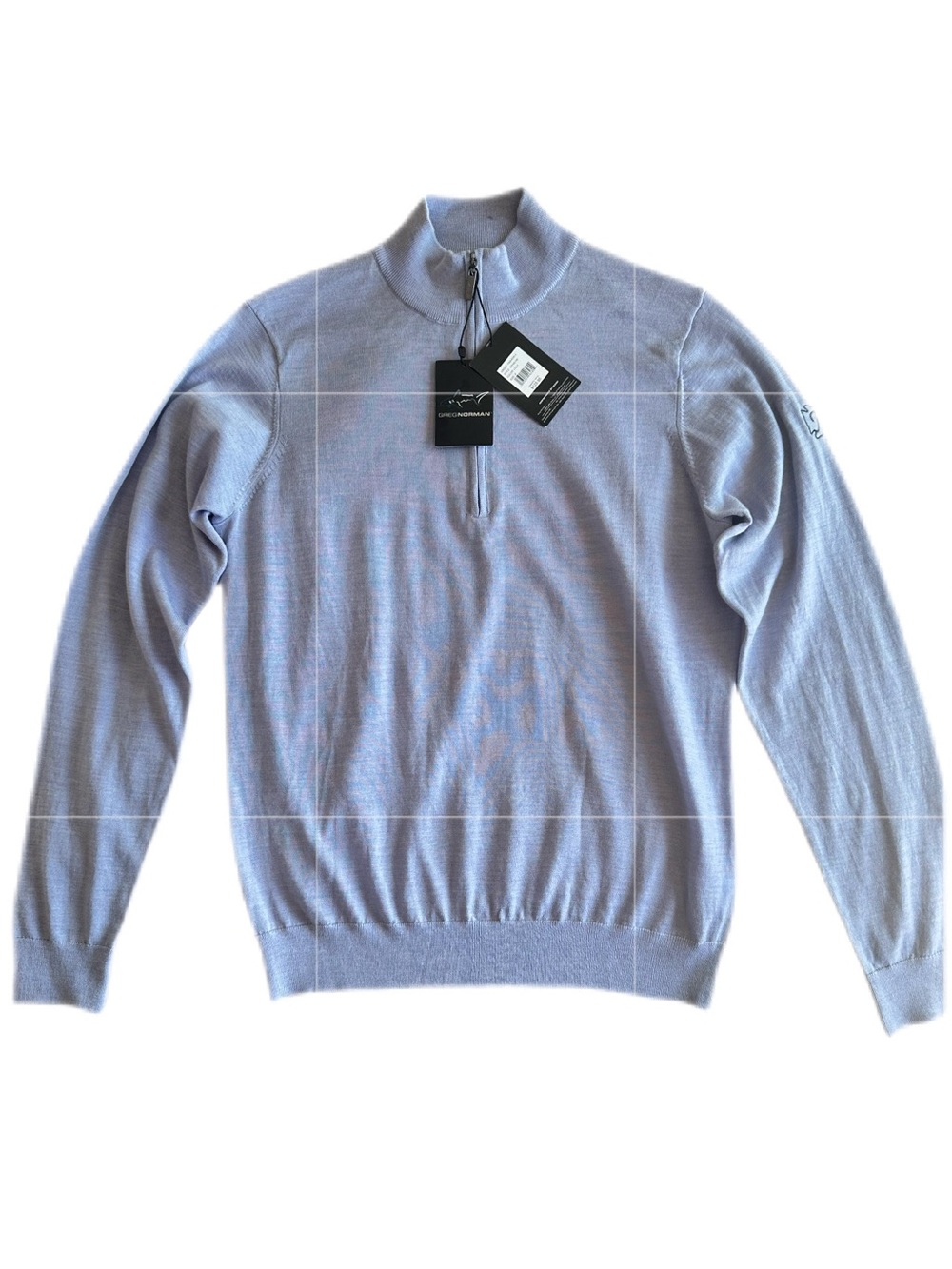 Men’s Greg Norman 100% Merino Wool Quarter Zip Sweater Lavender Lilac Small NWT
